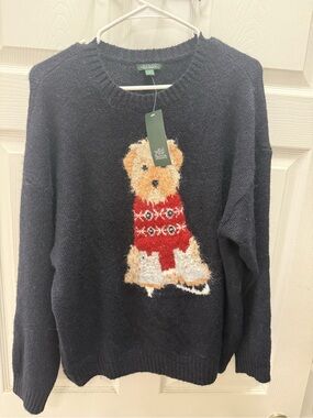 Target Navy Crewneck Sweater with Red-Accented Dog Motif